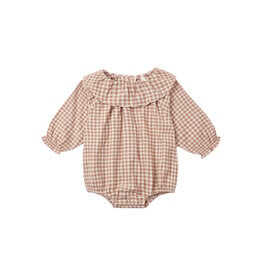 Rylee + Cru LLC COLETTE ROMPER FAWN GINGHAM