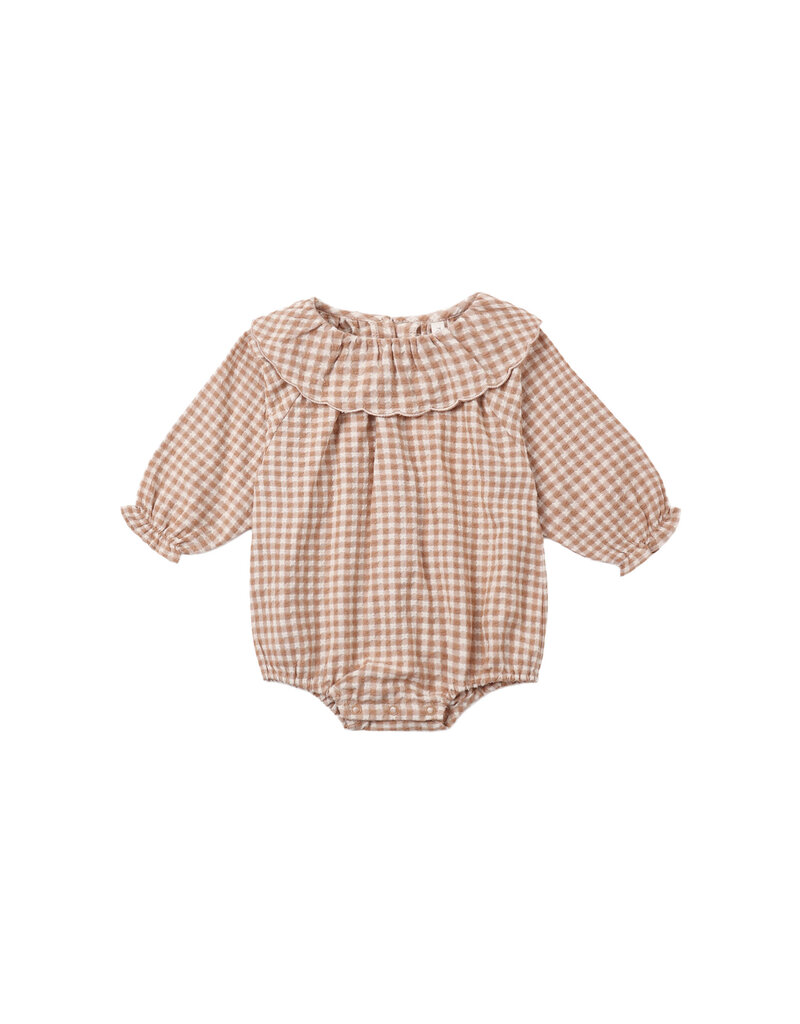 Rylee + Cru Inc. COLETTE ROMPER FAWN GINGHAM