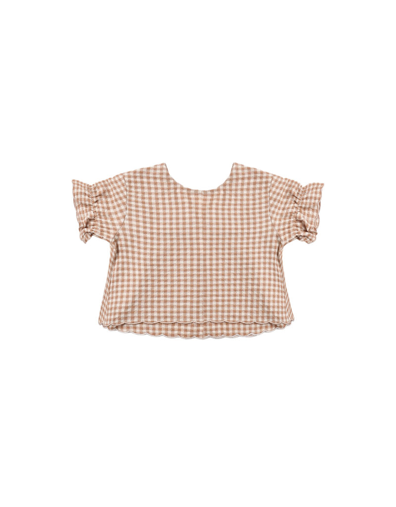 Rylee + Cru Inc. FRANCIE BLOUSE FAWN GINGHAM