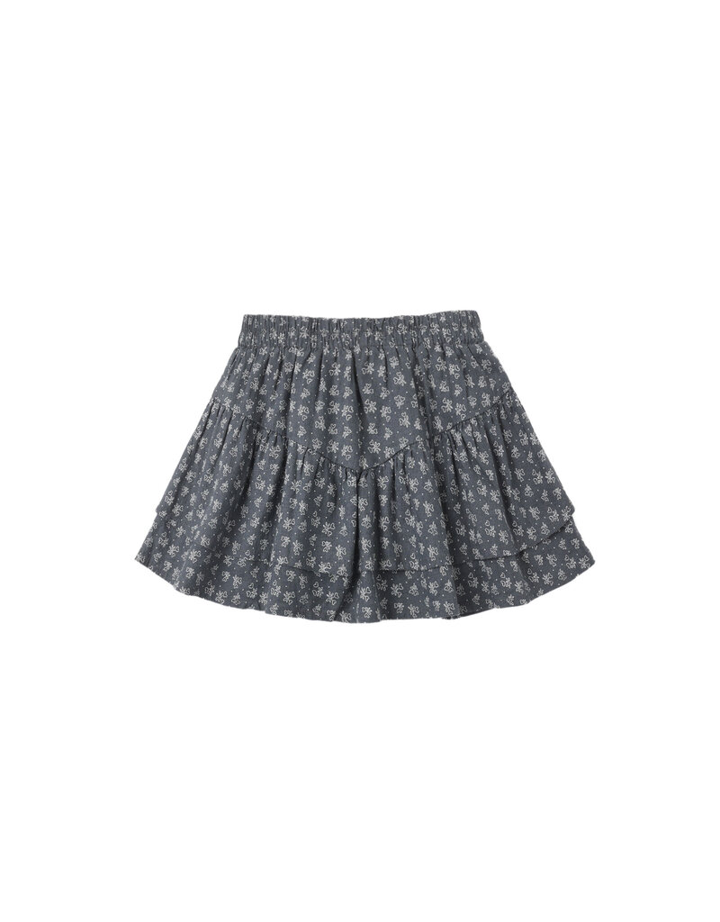 Rylee + Cru Inc. TIERED MINI SKIRT HEART DITSY MIDNIGHT