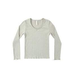 Rylee + Cru LLC RIBBED LONG SLEEVE SAGE