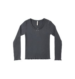 Rylee + Cru LLC RIBBED LONG SLEEVE MIDNIGHT