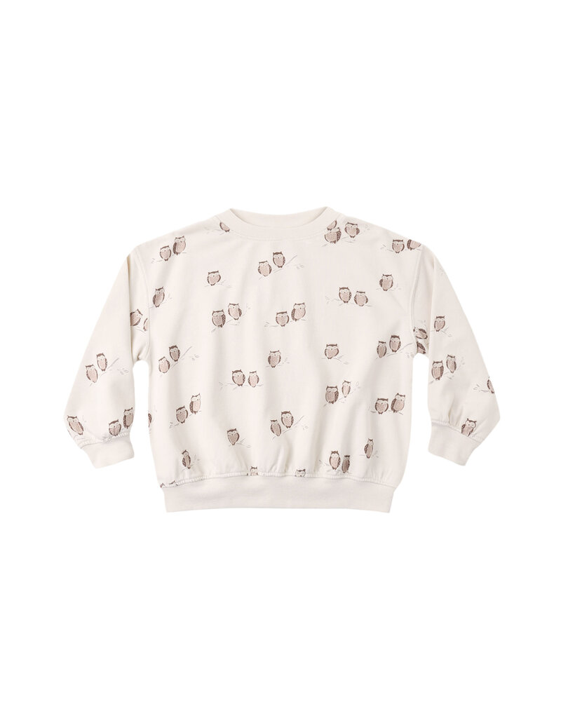 Rylee + Cru Inc. RELAXED SWEATSHIRT OWLS PETAL