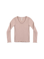 Rylee + Cru LLC RIBBED LONG SLEEVE ROSEWOOD