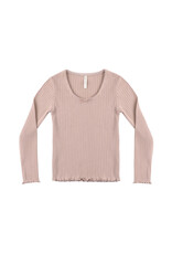 Rylee + Cru Inc. RIBBED LONG SLEEVE ROSEWOOD
