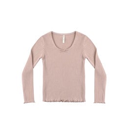 Rylee + Cru Inc. RIBBED LONG SLEEVE ROSEWOOD