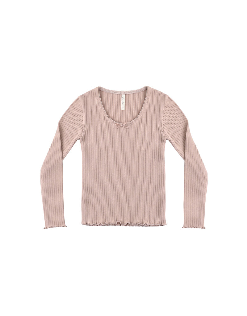 Rylee + Cru Inc. RIBBED LONG SLEEVE ROSEWOOD