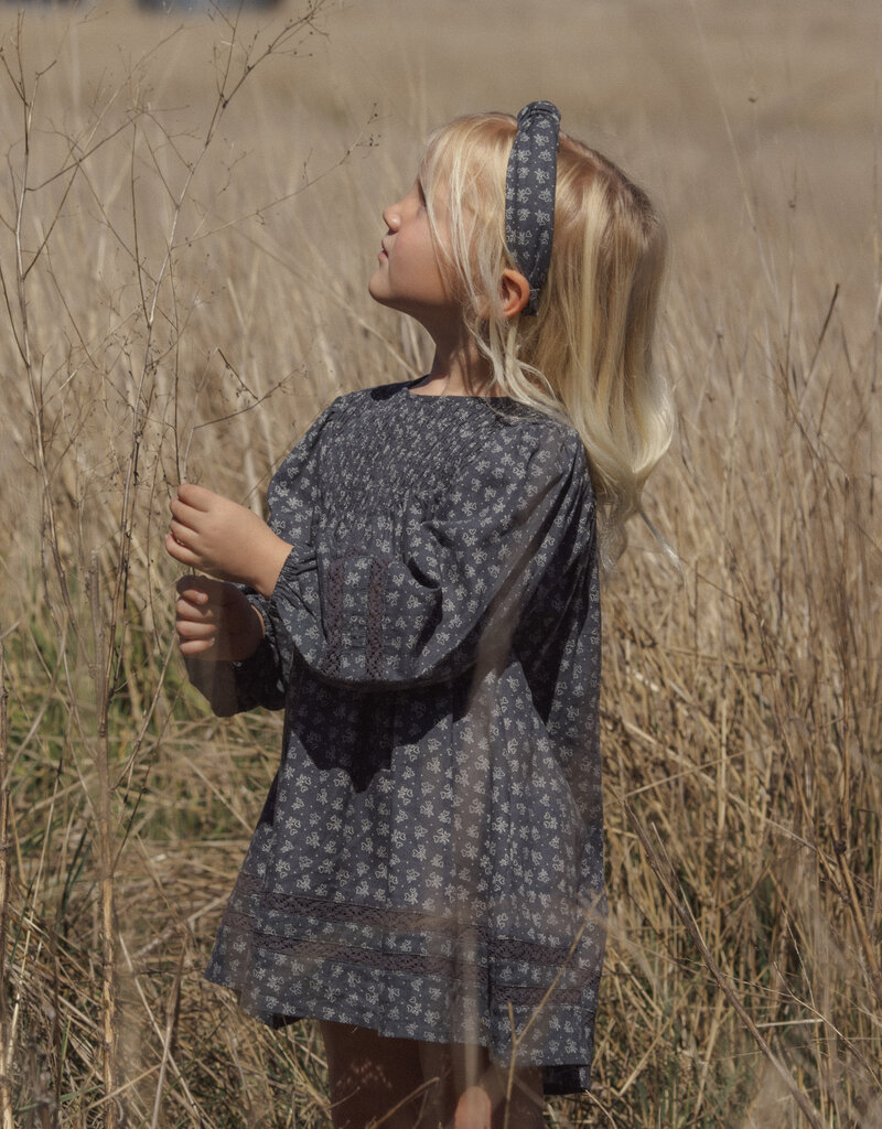 Rylee + Cru Inc. SELENE DRESS HEART DITSY MIDNIGHT