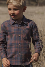 Rylee + Cru Inc. COLLARED LONG SLEEVE SHIRT MIDNIGHT PLAID