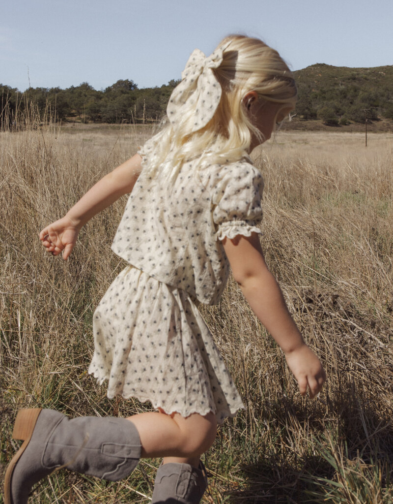Rylee + Cru Inc. SMOCKED V MINI SKIRT VINTAGE FLEUR NATURAL