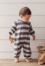 Rylee + Cru Inc. HENLEY JUMPSUIT SAGE STRIPE MIDNIGHT