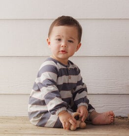 Rylee + Cru LLC HENLEY JUMPSUIT SAGE STRIPE MIDNIGHT