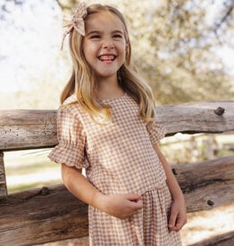 Rylee + Cru Inc. FRANCIE BLOUSE FAWN GINGHAM