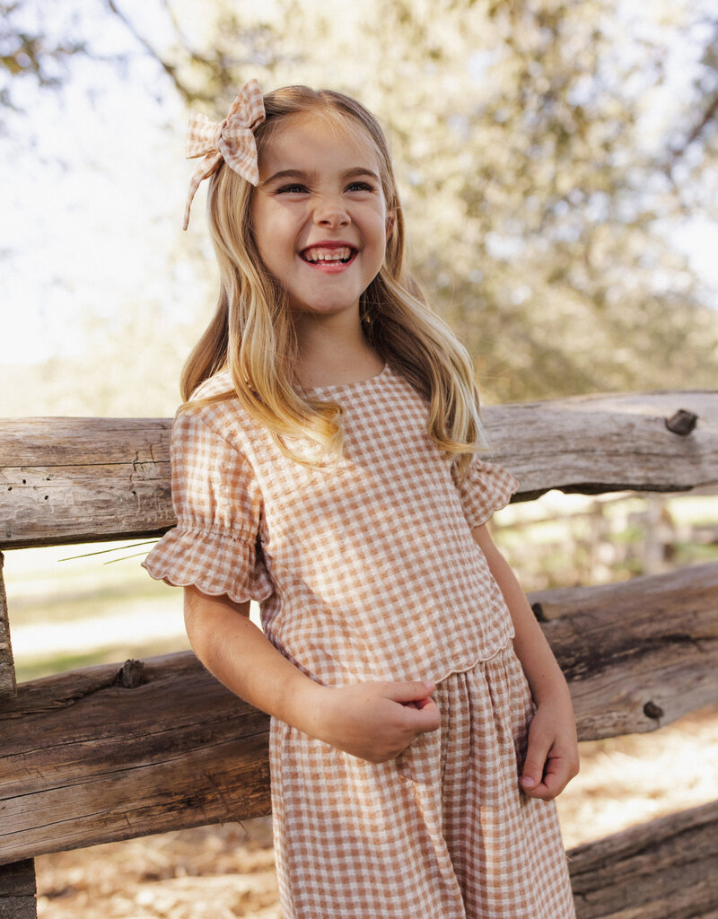 Rylee + Cru Inc. FRANCIE BLOUSE FAWN GINGHAM
