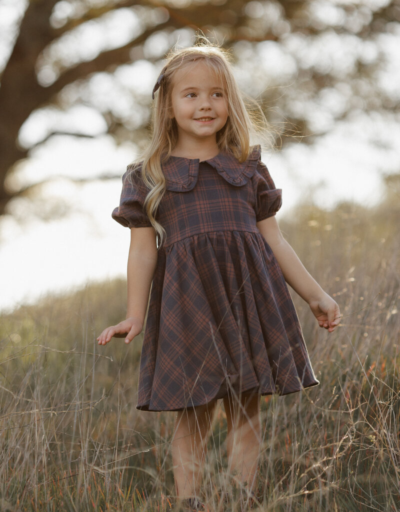 Rylee + Cru Inc. CAMILLE DRESS MIDNIGHT PLAID