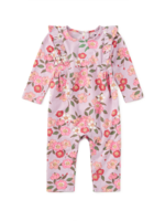 Tea Collection RUFFLE SHOULDER BABY ROMPER ROSA CANINA