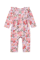 Tea Collection RUFFLE SHOULDER BABY ROMPER ROSA CANINA