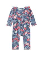 Tea Collection RUFFLE SHOULDER ROMPER CHELSEA GARDEN FLORAL