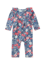 Tea Collection RUFFLE SHOULDER ROMPER CHELSEA GARDEN FLORAL