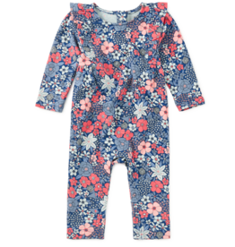 Tea Collection RUFFLE SHOULDER ROMPER CHELSEA GARDEN FLORAL