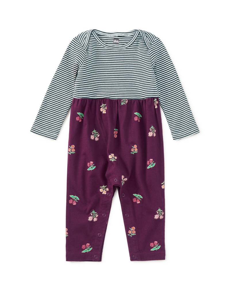Tea Collection PRINT MIX BABY ROMPER MIDNIGHT POSY