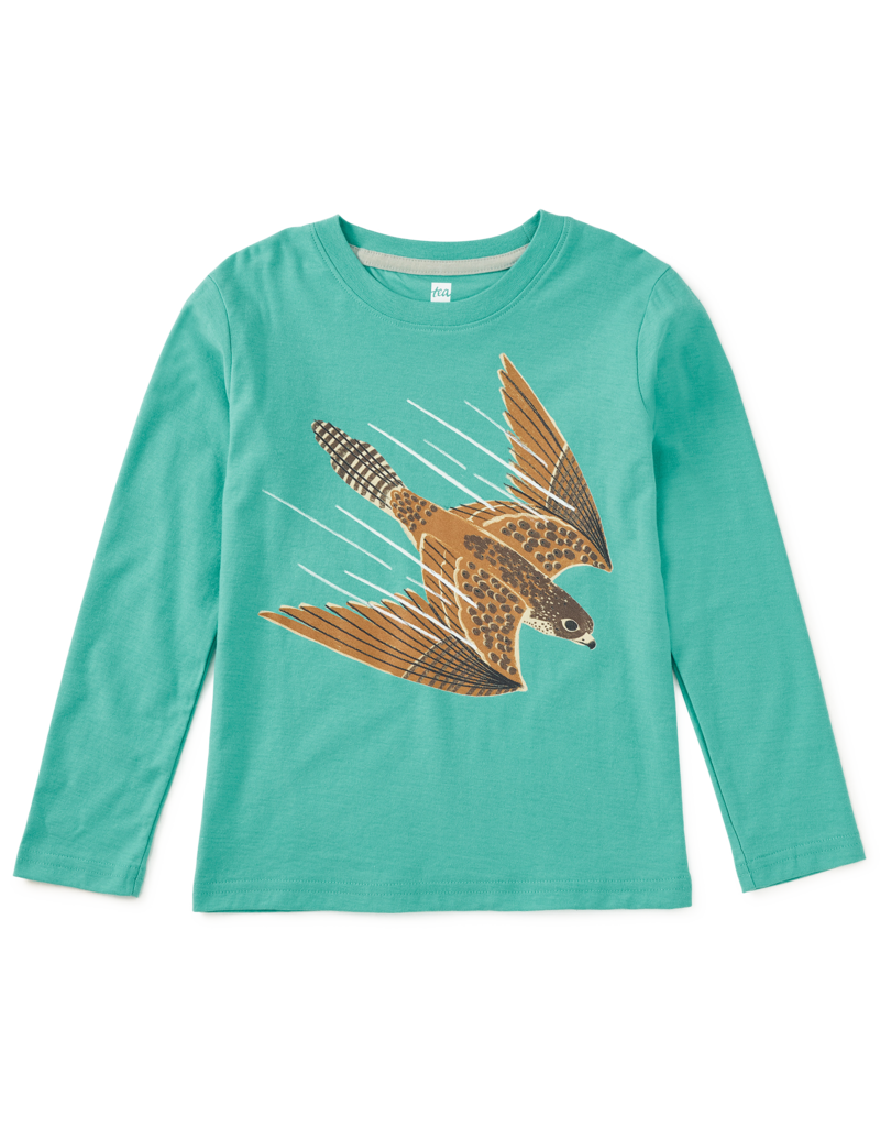 Tea Collection PEREGRINE FALCON GRAPHIC TEE GLAZE BLUE