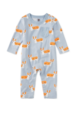 Tea Collection L/S POCKET BABY ROMPER CUTIE CORGIS