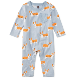 Tea Collection L/S POCKET BABY ROMPER CUTIE CORGIS