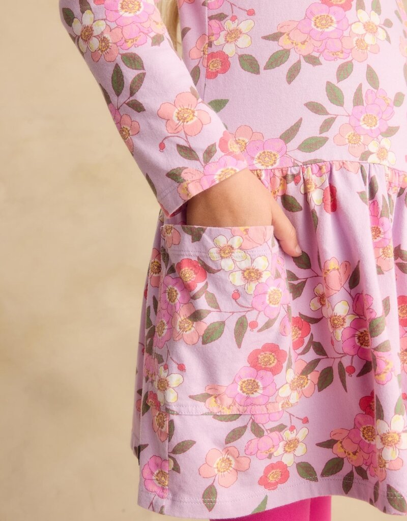 Tea Collection LONG SLEEVE POCKET DRESS ROSA CANINA