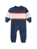 Tea Collection COLORBLOCK RUGBY BABY ROMPER TWILIGHT
