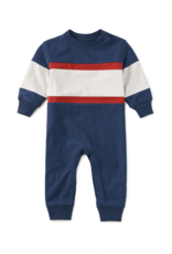 Tea Collection COLORBLOCK RUGBY BABY ROMPER TWILIGHT