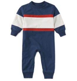 Tea Collection COLORBLOCK RUGBY BABY ROMPER TWILIGHT