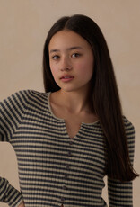 Rylee + Cru Inc. TEEN LONG SLEEVE KNIT TEE MIDNIGHT STRIPE