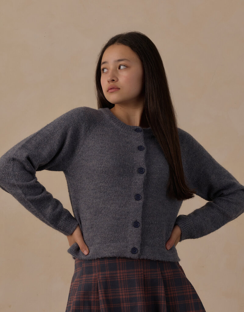 Rylee + Cru Inc. TEEN FUZZY CARDIGAN MIDNIGHT