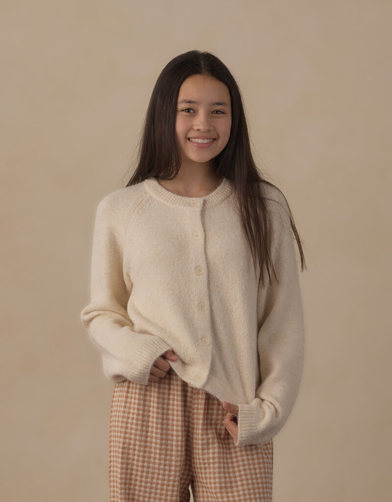 Rylee + Cru Inc. TEEN FUZZY CARDIGAN NATURAL