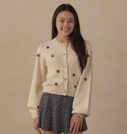 Rylee + Cru LLC TEEN CHEYENNE CARDIGAN MIDNIGHT DAISIES