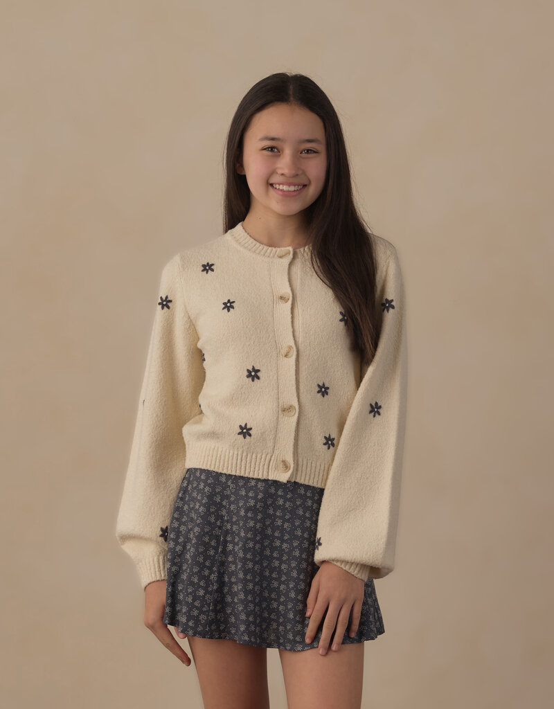 Rylee + Cru Inc. TEEN CHEYENNE CARDIGAN MIDNIGHT DAISIES