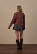 Rylee + Cru Inc. TEEN CHEYENNE CARDIGAN MULBERRY