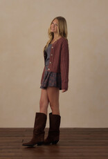 Rylee + Cru Inc. TEEN CHEYENNE CARDIGAN MULBERRY