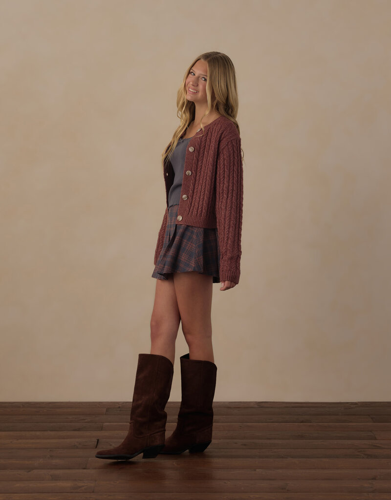 Rylee + Cru Inc. TEEN CHEYENNE CARDIGAN MULBERRY