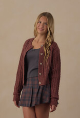 Rylee + Cru Inc. TEEN CHEYENNE CARDIGAN MULBERRY
