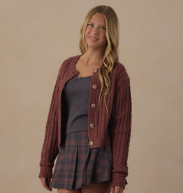 Rylee + Cru Inc. TEEN CHEYENNE CARDIGAN MULBERRY