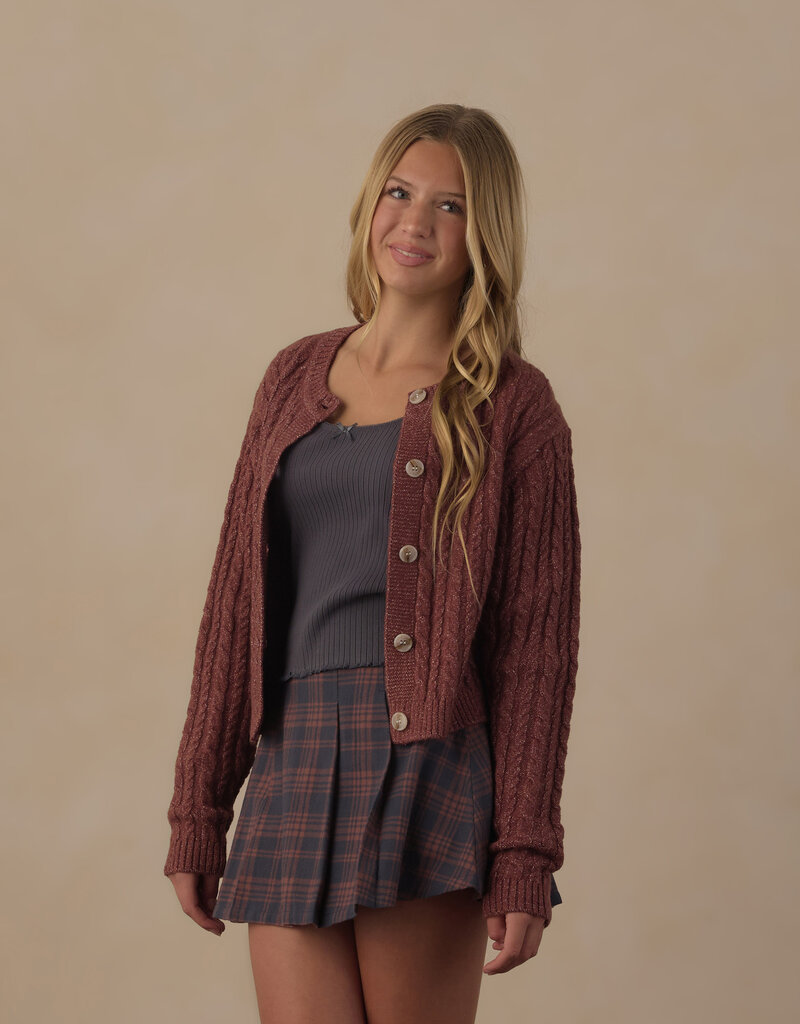 Rylee + Cru Inc. TEEN CHEYENNE CARDIGAN MULBERRY