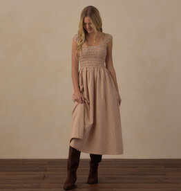Rylee + Cru Inc. TEEN JESS DRESS FAWN GINGHAM