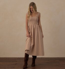 Rylee + Cru LLC TEEN JESS DRESS FAWN GINGHAM