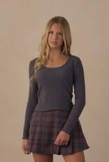 Rylee + Cru Inc. TEEN PLEATED SKIRT MIDNIGHT PLAID