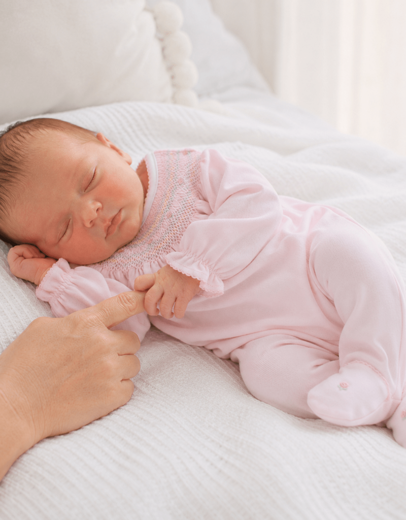 Magnolia Baby Junies Classic Bishop Footie Pink