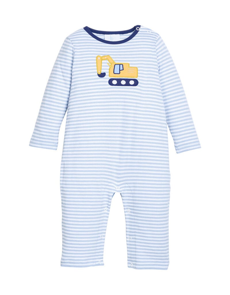 Little English Applique Romper - Excavator