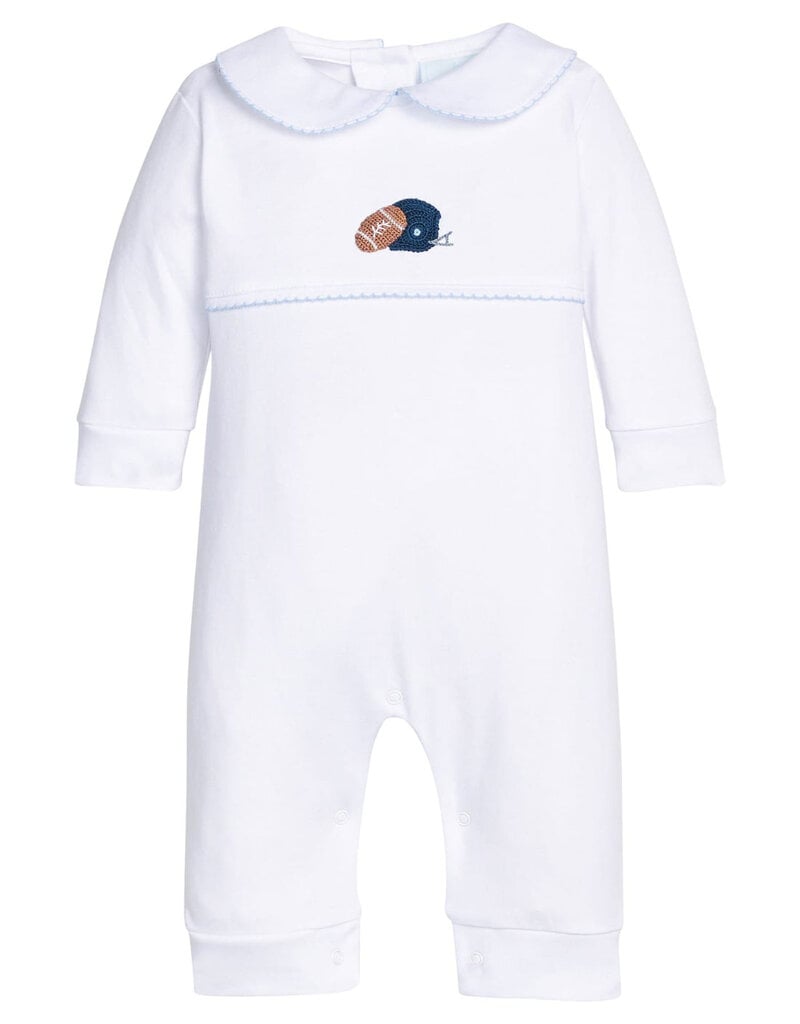 Little English Crochet Playsuit - Football Helmet