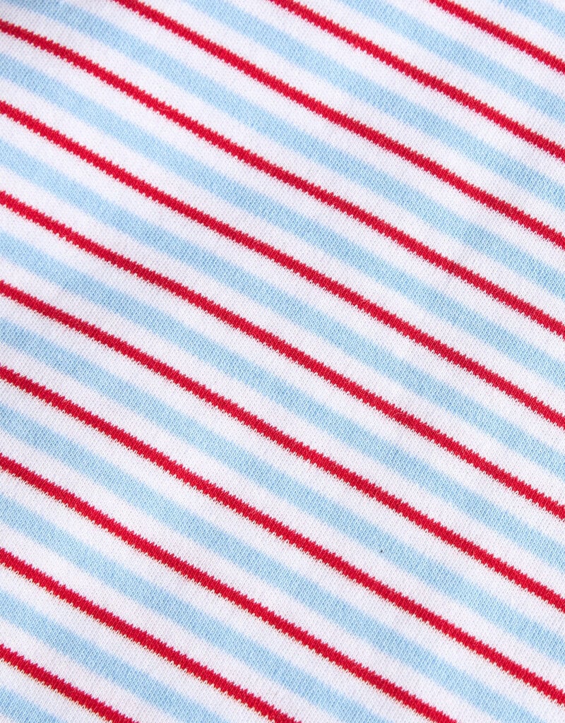 Little English Peter Pan Polo Romper - Primary Stripe